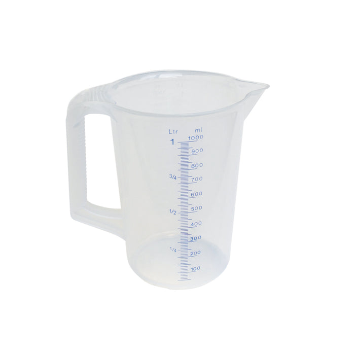 1L Plastic Measuring Jug with Embossed Measurements | Precise Kitchen & Lab Tool