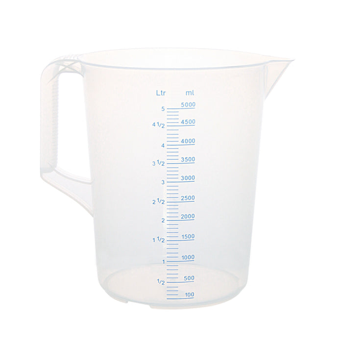 5 Liter Plastic Measuring Jug with Embossed Litre & Milliliter Markings