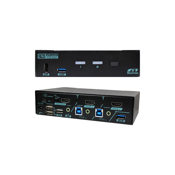 REXTRON 2P (HDMI 2.0 4:4:4) KVM SWITCH + AUD HDCP - REX-MKAG-G3112-G