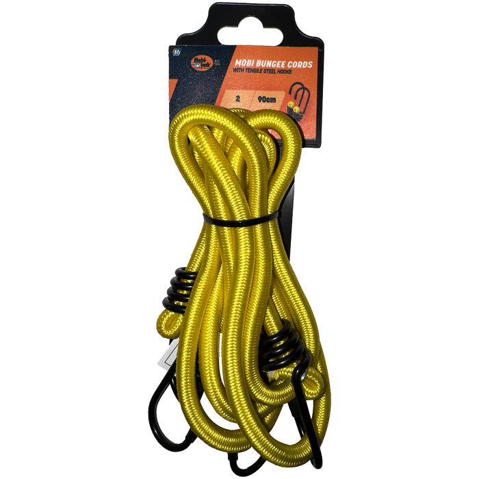 MOBI Bungee Cords 900mm 2-Pack with Metal Hooks - Heavy Duty Elastic Tie Down Straps
