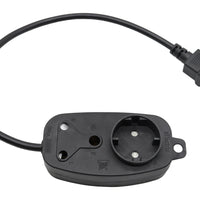 Multi Plug 1x16A 1x5A 0.5m IEC Cord Black - MP-02WIEC-B