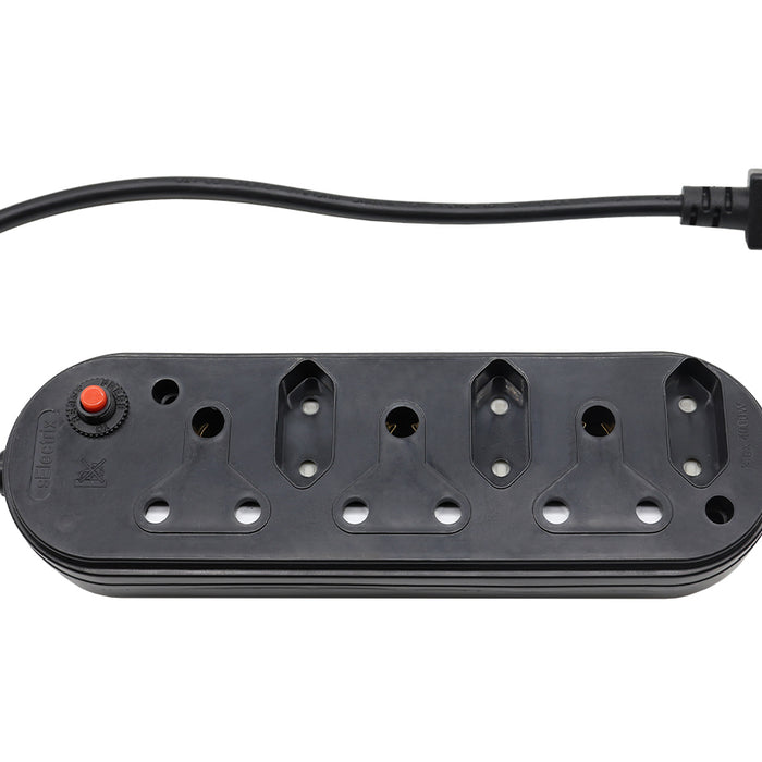 Multi Plug 3x16A 3x5A 0.5m IEC Cord Black - MP-06WIEC-B