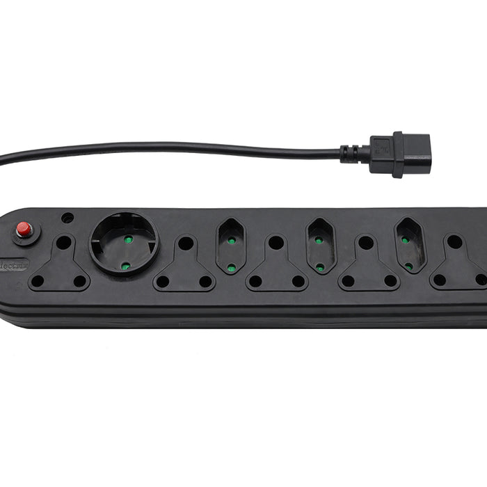 Multi Plug 5x16A 5x5A 0.5m IEC Cord Black - MP-10WIEC-B