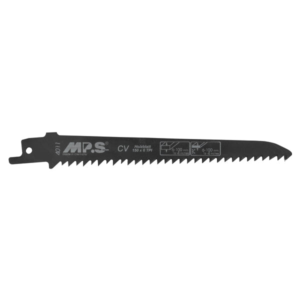 MPS Sabre Saw Blade, Wood Cutting, 150mm 6 TPI, Reciprocating Saw Blade 2-Pack for Woodworking, Cutting, Wood, 6 TPI