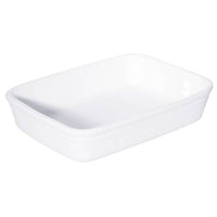 White Ceramic Baking Dish 40cm x 26cm | Rectangular Oven-Safe Baker for Lasagna, Casseroles | FORTIS WHITE MPS9810400