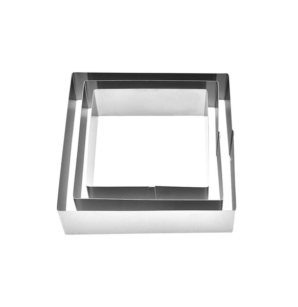 CATER ACE Mousse Rings Square - S/Steel - 3 Pcs Set (6Cm, 8Cm, 10Cm) - Height 40Mm - MRS0001