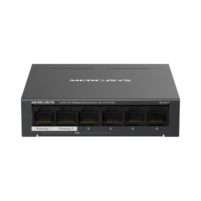 MERCUSYS 6-PORT DESKTOP SWITCH WITH 4-PORT POE+ - NET-MER-MS106LP