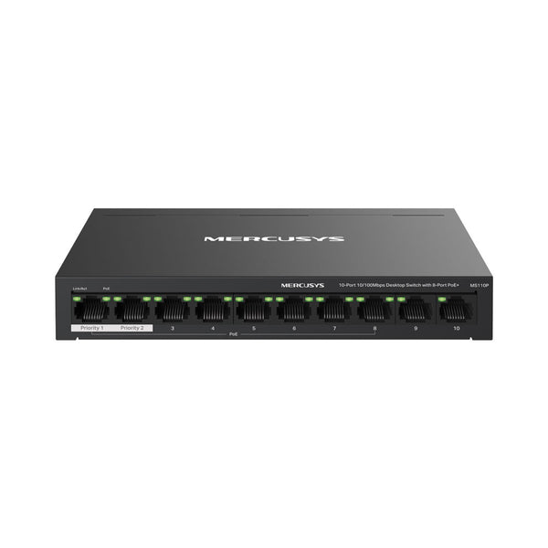 MERCUSYS 10-PORT DESKTOP SWITCH WITH 8-PORT POE+ - NET-MER-MS110P