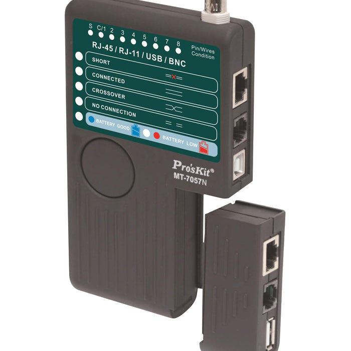 PROSKIT RJ45/11/12/BNC/USB CABLE TESTER - NET-MT-7057N