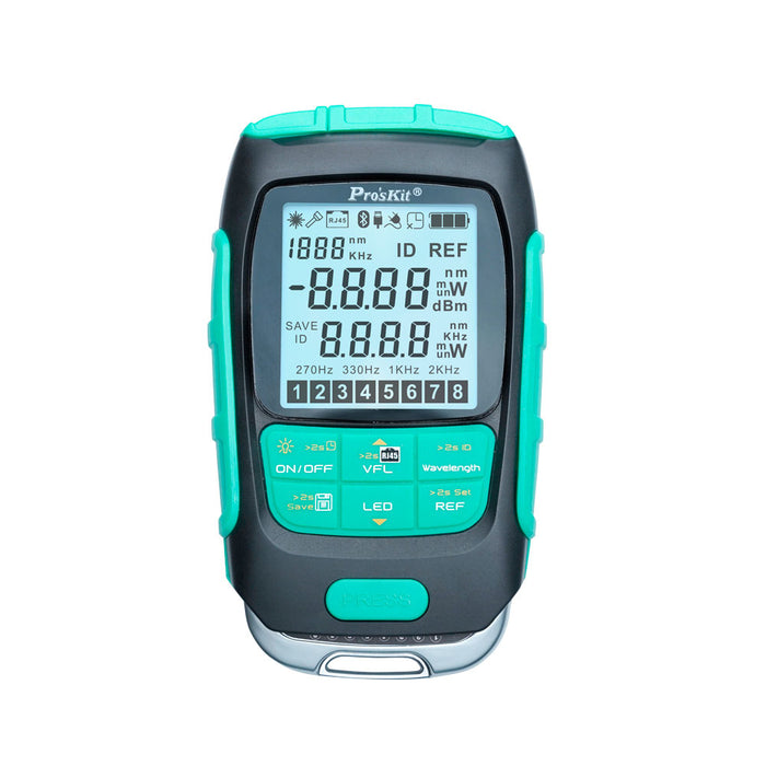 PROSKIT MT-7616 4-IN-1 FIBRE OPTICAL POWER MULTIMETER, INCLUDING POWER METER, LAN CABLE TESTER, VISUAL FAULT LOCATOR AND LED FLASHLIGHT - NET-MT-7616