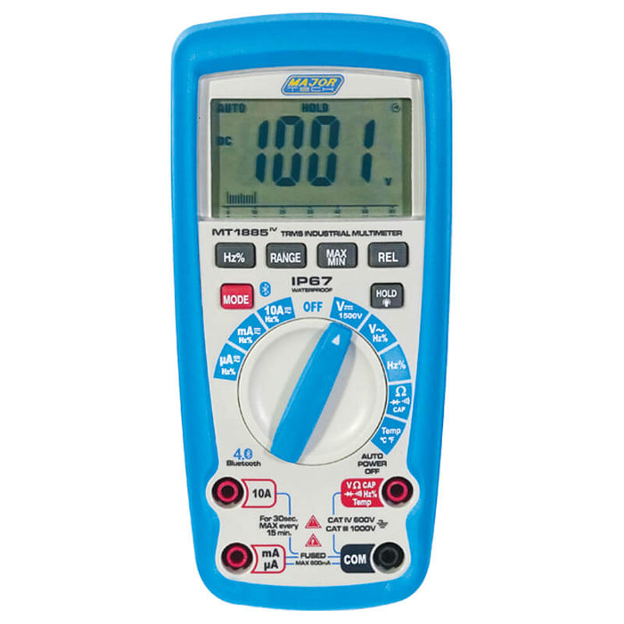 Major Tech 1500V DC IP67 TRMS Bluetooth Multimeter, CAT IV 600V MT1885