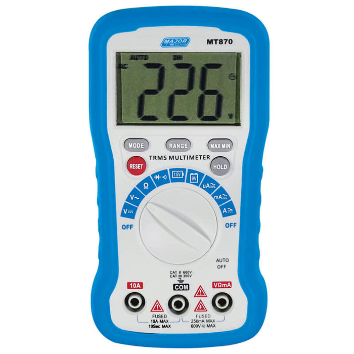 Major Tech 600V AC/DC True RMS Multimeter | MT870 - image 1