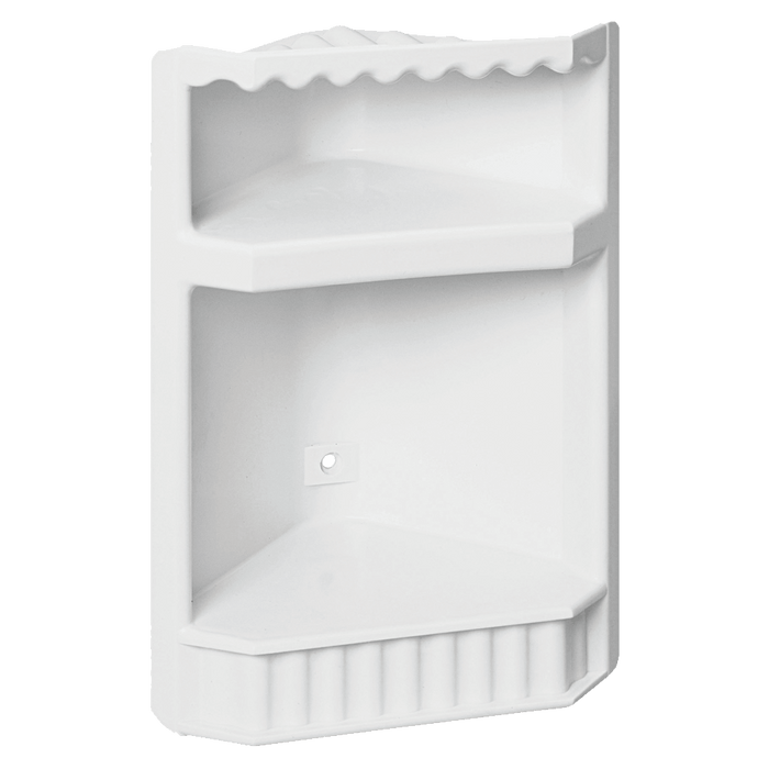White PVC Corner Shower Caddy | Space Saving Bathroom Storage