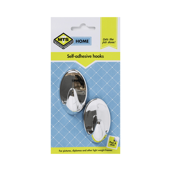 Mts Home Oval Hook Pvc Silver Med P/2 Mts0010