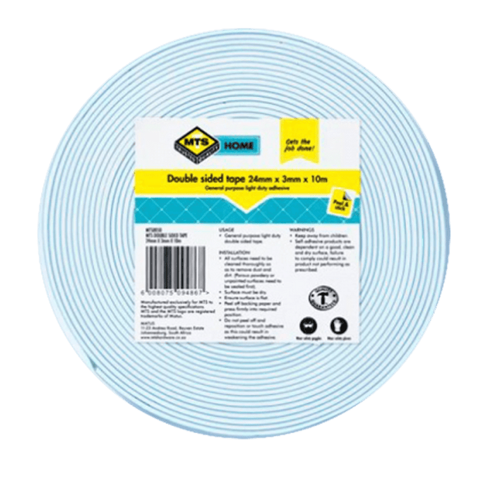 Mts Home Double Sided Tape 3 Mmx24 Mm X 10 M Mts0050