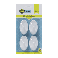 Mts Home Oval Hook Pvc White Large P/4 Mts0058