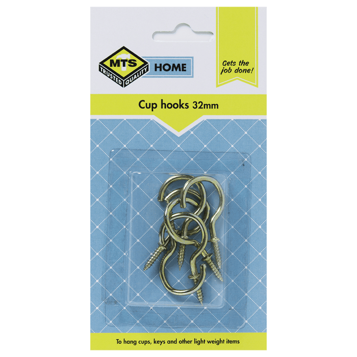 Mts Home Cup Hooks Brass 32 Mm P/6 Mts0088