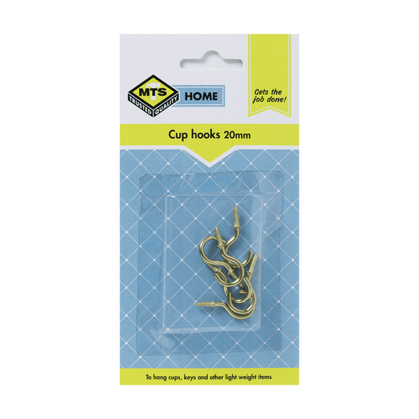 Mts Home Cup Hooks Brass 20 Mm P/6 Mts0089