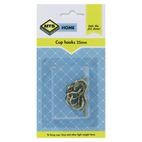 Mts Home Cup Hooks Brass 25 Mm P/6 Mts0090