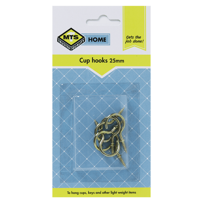 Mts Home Cup Hooks Brass 25 Mm P/6 Mts0090