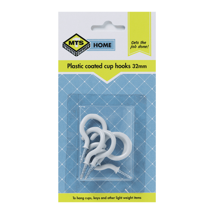 Mts Home Cup Hooks P/Coated 32 Mm P/6 Mts0093