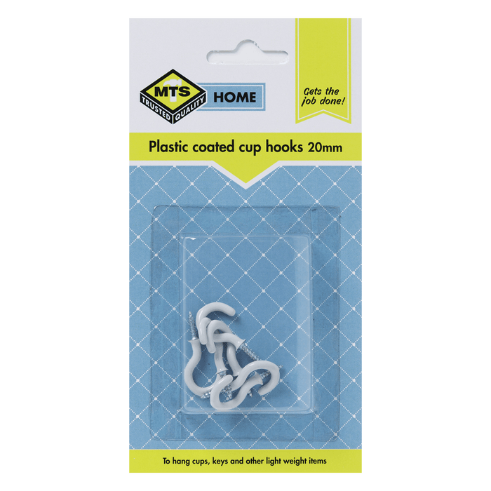 Mts Home Cup Hooks P/Coated 20 Mm P/6 Mts0094