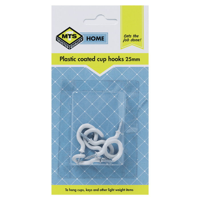 Mts Home Cup Hooks P/Coated 25 Mm P/6 Mts0095