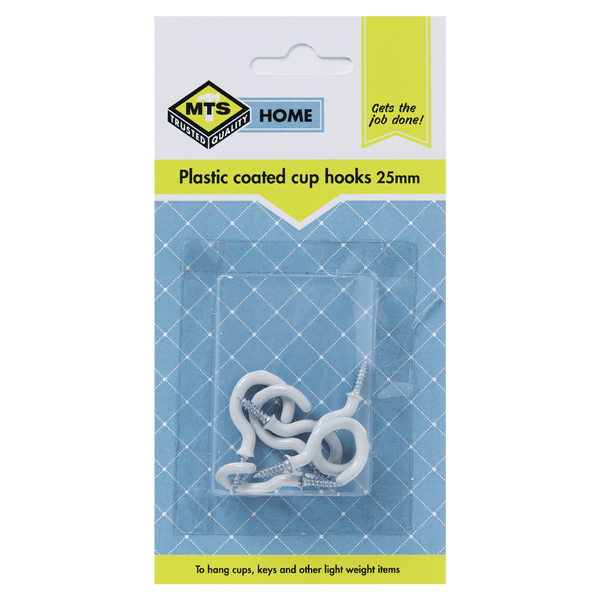 Mts Home Cup Hooks P/Coated 25 Mm P/6 Mts0095