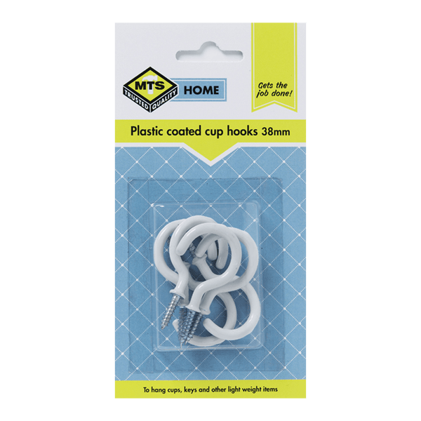 Mts Home Cup Hooks P/Coated 38 Mm P/6 Mts0096