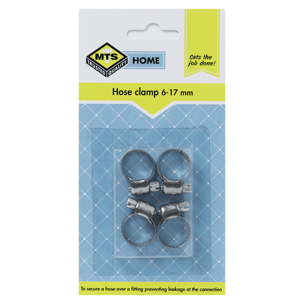 Hose Clamps 6-17mm (Pack of 4) Metal Plumbing Fasteners - Secure Hoses, Prevent Leakages