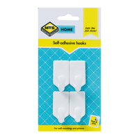 Mts Home Rectangular Hook Pvc White P/4 Mts0112