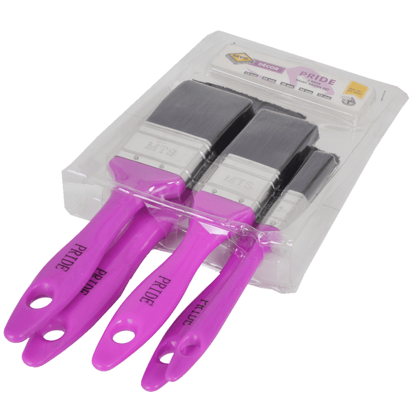 PRIDE 5-Piece Paint Brush Set: Synthetic Bristle, Sizes 12mm to 75mm - DIY Painting Supplies