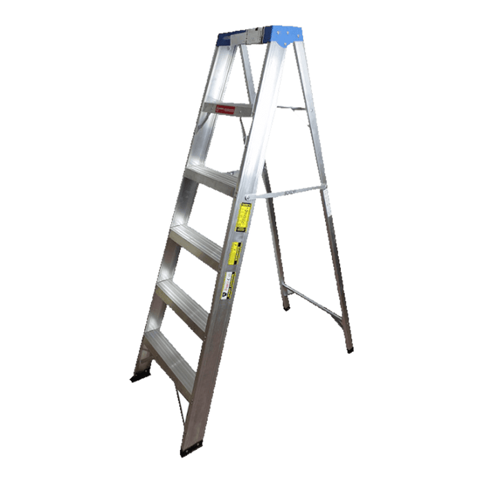 6-Step A-Frame Ladder by chavda.com - Aluminum/Steel Construction, Max 150kg Load, Durable Ladder