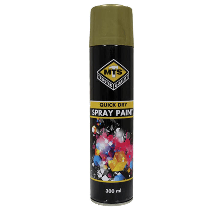 MTS Gold Spray Paint - Quick Dry, Metallic Finish - 300ml