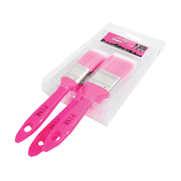 Brush Paint Set Pink 3 Pce Paint The Town Mts2856 P