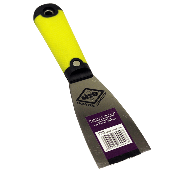 MTS4184 Paint Scraper: Rubber Handle 50mm - Wallpaper & Paint Removal Tool