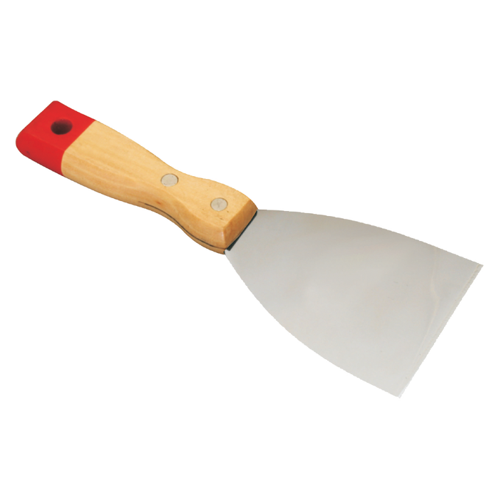 Chavda Paint Scraper with Wooden Handle - 90mm, Metal Blade Tool