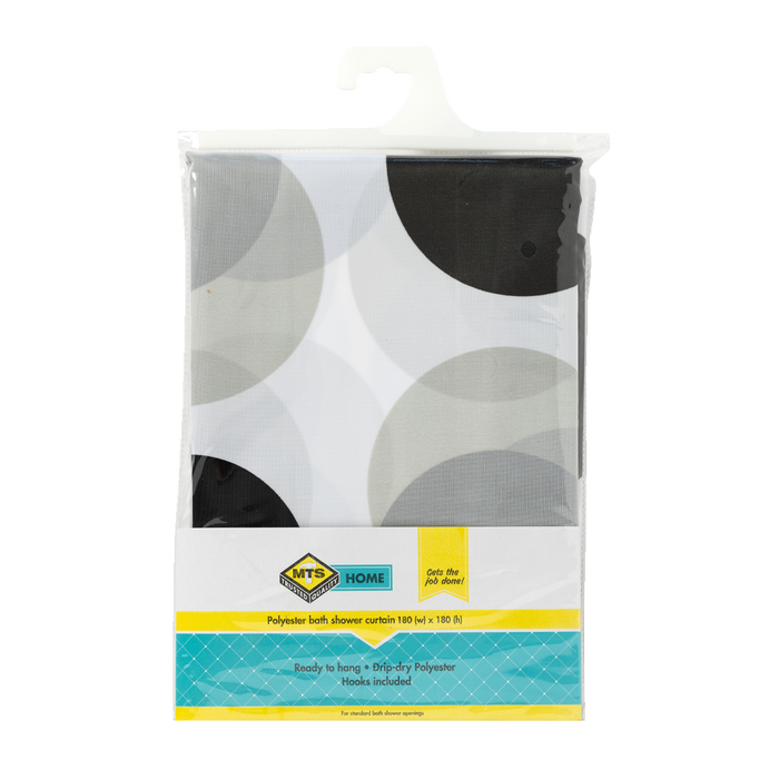 Mts Home Shower Curtain Greydot 180 X180 Mts7325