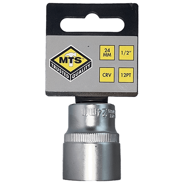 MTS 24mm Bi-Hex Socket, 1/2 inch drive. MTS8024. Chrome Vanadium Steel Socket. Hand tool. 12PT.
