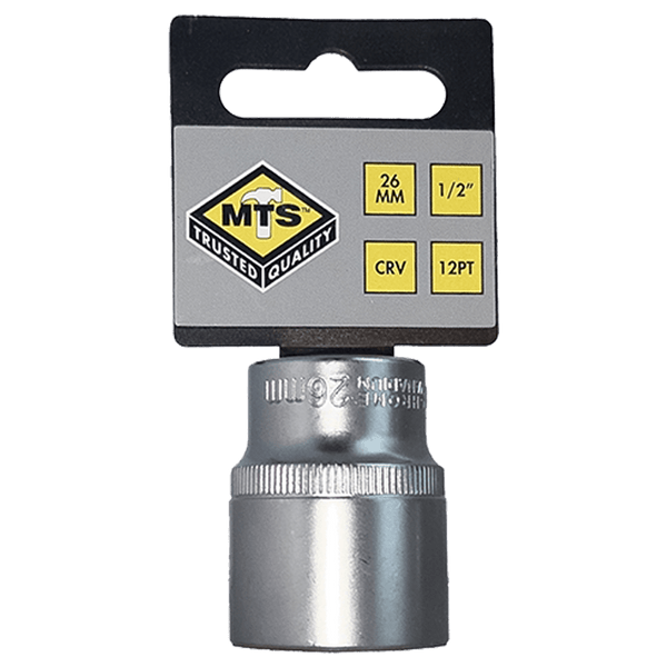 MTS Socket 26mm 1/2" Drive Bi-Hex Chrome Vanadium Steel (MTS8026) | Chavda.com