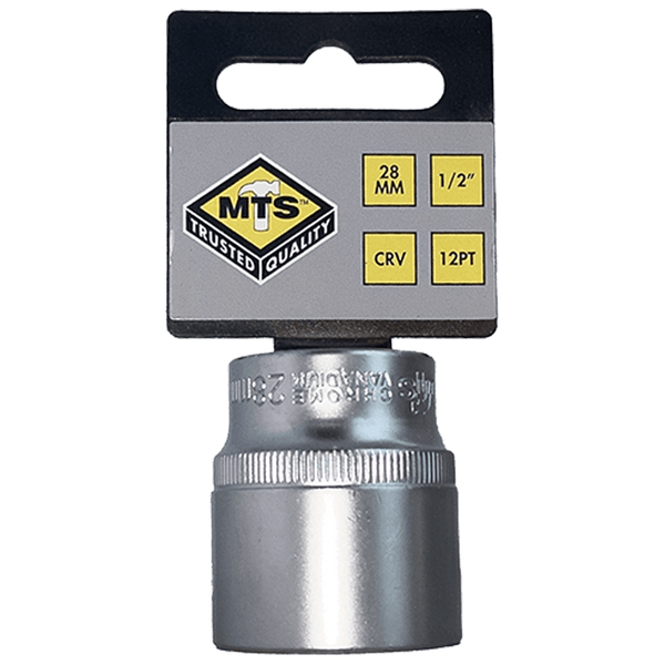 MTS8028 Socket, 28mm, 1/2" Drive Bi-Hex CRV - High-Quality Tool