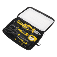 MTS81012 Tool Kit: 23-Piece Set with Case - Screwdrivers, Scissors, Tape Measure, Pliers, Knife, and Bits
