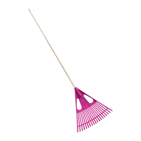 Rake Mts Lawn Wooden Handle Pink (L) Mts8482 P