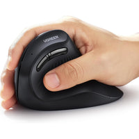 UGREEN Multi-Mode Vertical Mouse Bluetooth and 2.4G Wireless–Black-MU008-25444