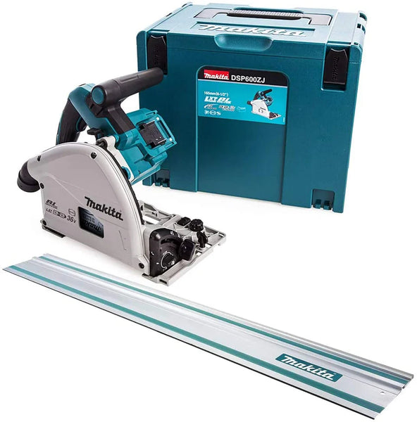 Makita DSP600ZJ Cordless Plunge Cut Saw with Case & Rail - High Power 36V Brushless Plunge Saw