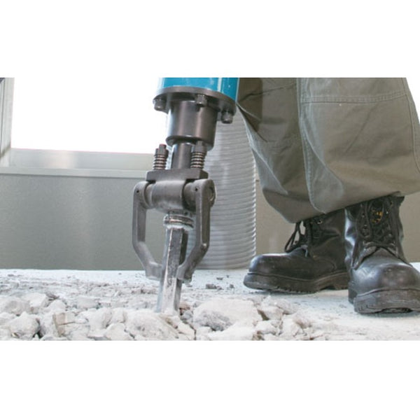 Makita Breaker HM1802 - Demolition Tool in Action. Worker Using Breaker.