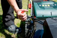 Metabo RM 36-18 LTX BL 46 Cordless Lawn Mower: Brushless, 46cm Cutting Width, Battery Powered. Garden Tool on White Background.