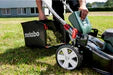 Metabo RM 36-18 LTX BL 46 Cordless Lawn Mower: Brushless, 46cm Cutting Width, Battery Powered. Garden Tool on White Background.