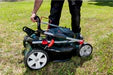 Metabo RM 36-18 LTX BL 46 Cordless Lawn Mower: Brushless, 46cm Cutting Width, Battery Powered. Garden Tool on White Background.
