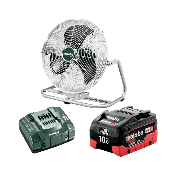 Metabo : Cordless Fan 18V Fan + 10Ah Battery & ASC 145 Quick Charger - 606176850, 625549000 & 627378000